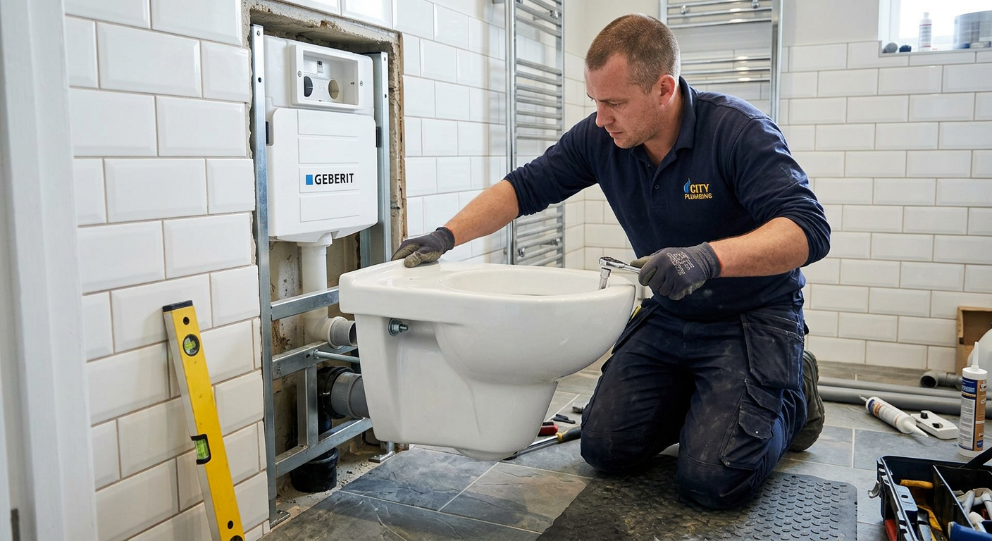 Pose de WC suspendu par un plombier professionnel à Savigny-sur-Orge